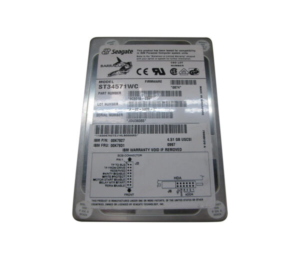 9C6016-031 - Seagate BarraCuda 4LP Series 4.55GB 7200RPM Wide Ultra SCSI 512KB Cache 3.5-Inch Hard Drive