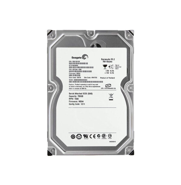 9EF246-050 - Seagate BarraCuda ES.2 Series 750GB 7200RPM SAS 3Gb/s Hot-Pluggable 16MB Cache (CE) 3.5-Inch Hard Drive