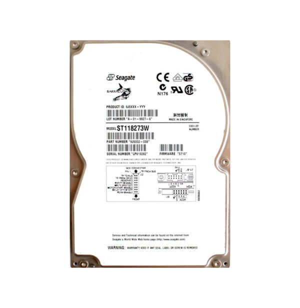9J5002-038 - Seagate BarraCuda 18 18.2GB 7200RPM Wide Ultra SCSI 68-Pin 512KB Cache 3.5-inch Hard Drive