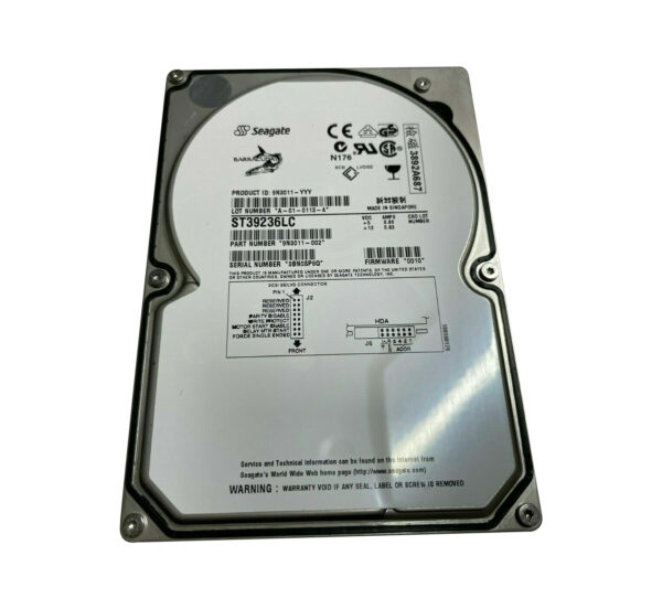 9N3011-002 - Seagate BarraCuda 18XL Series 9.1GB 7200RPM Wide Ultra2 SCSI 1MB Cache (CE) 80-Pin 3.5-Inch Hard Drive