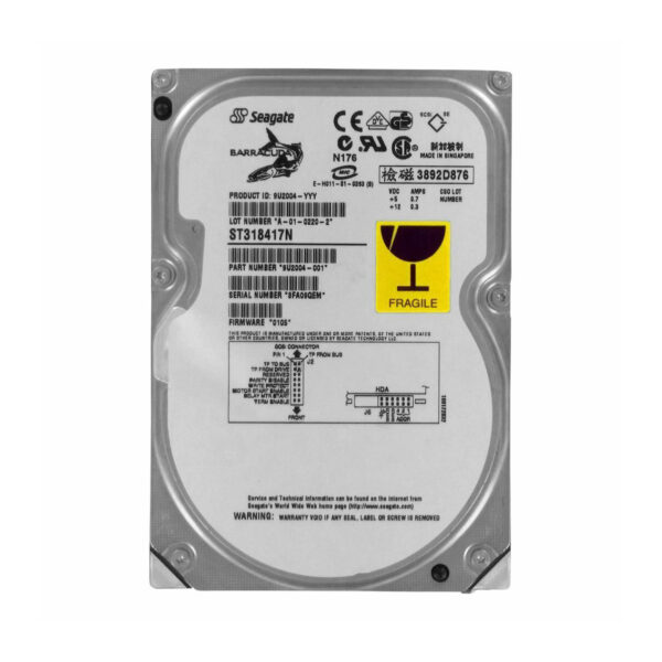 9U2004-001 - Seagate BarraCuda 36ES Series 18.4GB 7200RPM Ultra SCSI 2MB Cache (CE) 50-Pin 3.5-Inch Hard Drive