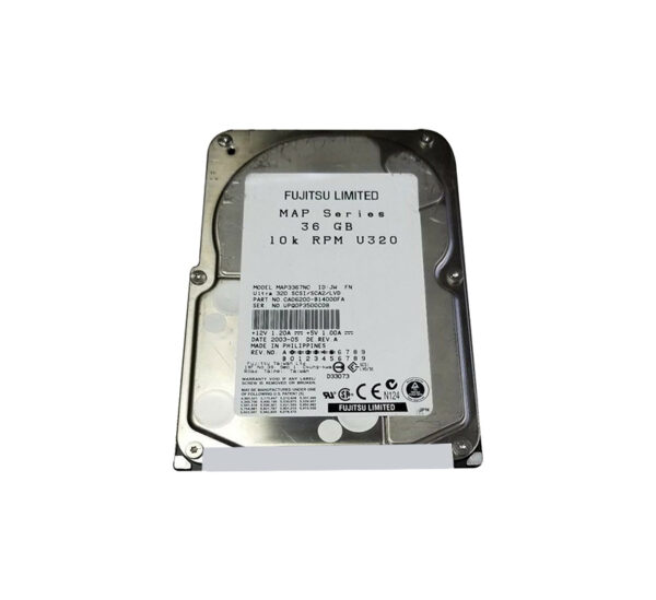 CA06200-B14000FA - Fujitsu 36GB 10000RPM Ultra320 SCSI 80-Pin Hot Swappable 8MB Cache 3.5-Inch Hard Drive