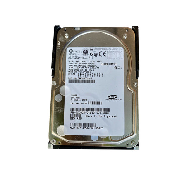 CA06550-B20300DL - Fujitsu 146GB 10000RPM Ultra320 SCSI Hot Pluggable 8MB Cache 3.5-Inch Hard Drive with Tray for PowerEdge Server & PowerVault Storage Array