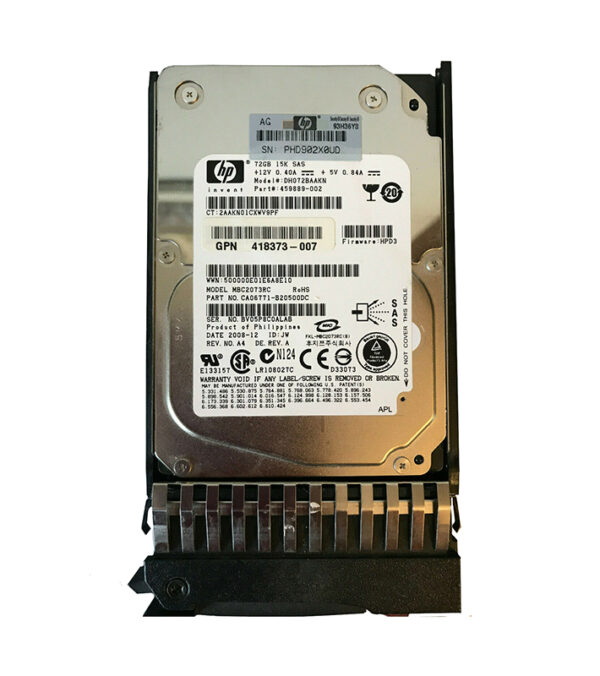 DH072BAAKN HP 73GB 15000RPM SAS 3Gb/s Hot-Pluggable Dual Port 2.5-inch Hard Drive