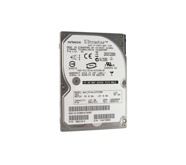 HUC101414CSS300 - Hitachi Ultrastar C10K147 Series 147GB 10000RPM SAS 3Gb/s 16MB Cache 512e 2.5-inch Hard Drive