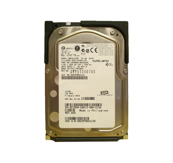 MAX3147NC - Fujitsu 147GB 15000RPM Ultra320 SCSI (LVD) 8MB Cache 3.5-Inch Hard Drive
