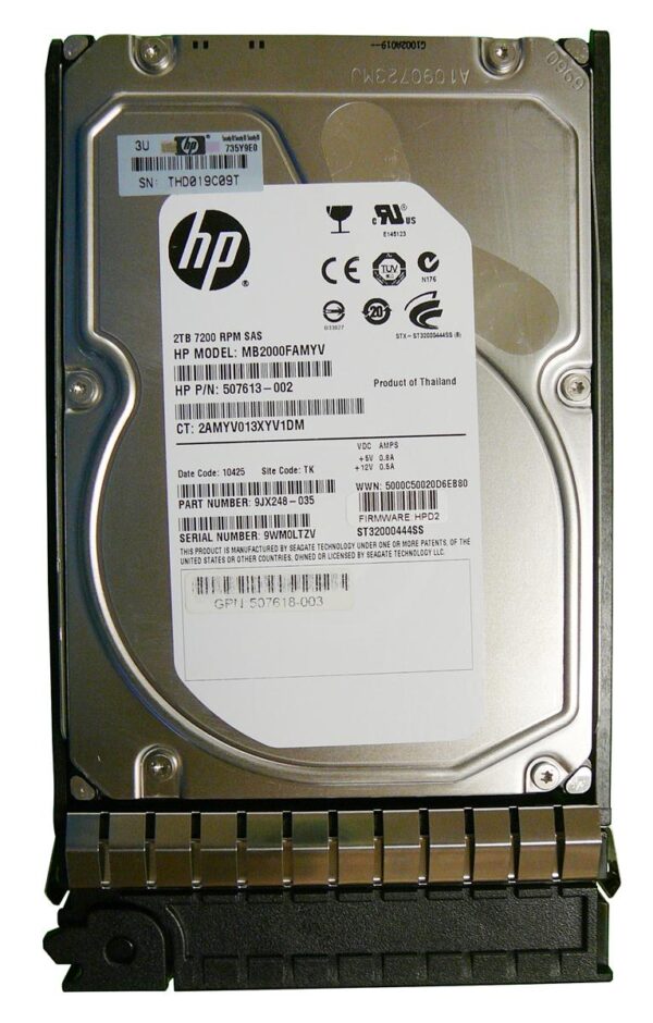 MB2000FAMYV - HP 2TB 7200RPM SAS 6Gb/s Hot-Pluggable 3.5-Inch Midline Hard Drive with Tray for ProLiant Servers