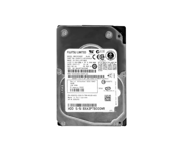 MBC2036RC - Fujitsu 36GB 15000RPM SAS 3Gb/s Hot-Pluggable Single Port 2.5-Inch Low Profile Hard Drive