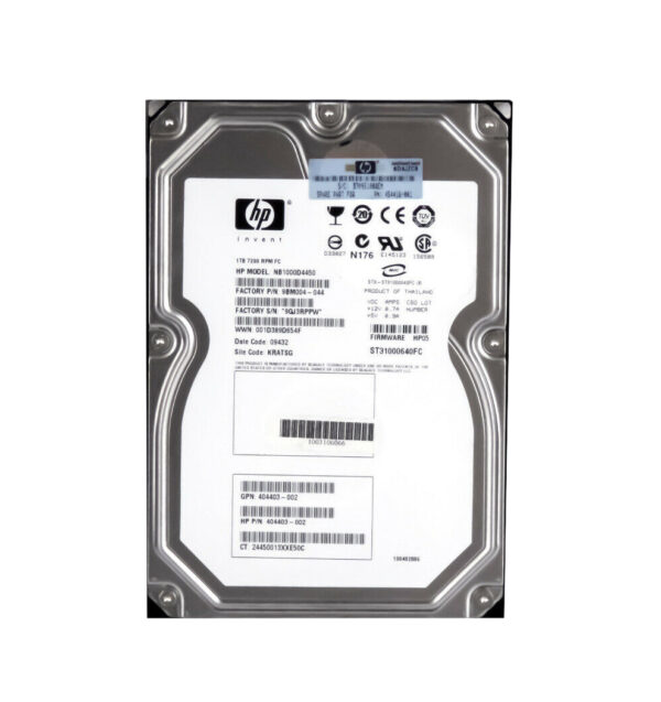 NB1000D4450 - HP 1TB 7200RPM Fibre Channel 4Gb/s Hot-Pluggable Dual Port 3.5-inch Hard Drive for StorageWorks EVA 4000