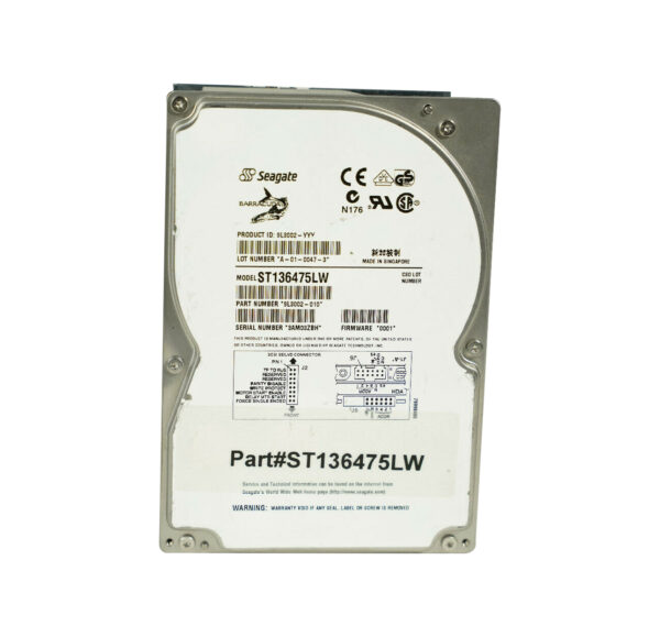 ST136475LW - Seagate BarraCuda 36.4GB 7200RPM Wide Ultra2 SCSI 3.5-inch Hard Drive