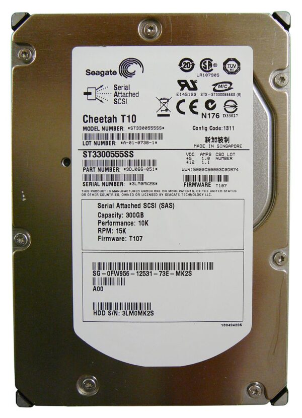 ST3300555SS - Seagate Cheetah T10 Series 300GB 15000RPM SAS 3Gb/s 16MB Cache (CE) 3.5-Inch Hard Drive