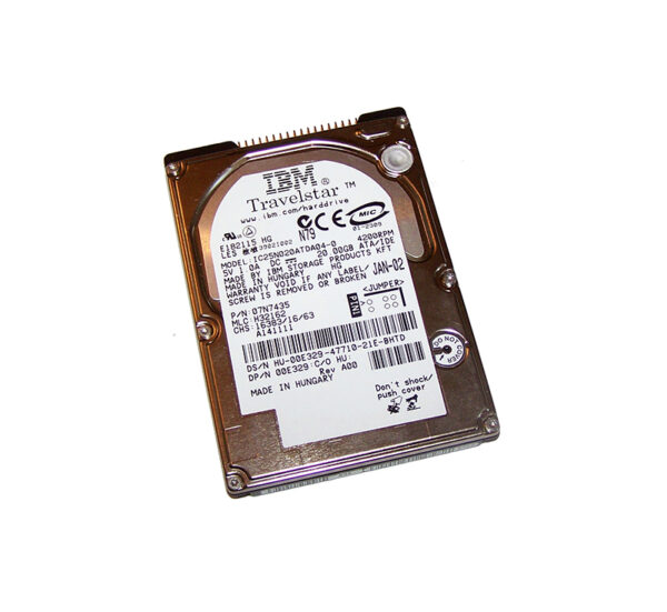 07N7435 - IBM Travelstar 30GN 20GB 4200RPM IDE Ultra ATA/100 (ATA-6) 2MB Cache 2.5-Inch Hard Drive
