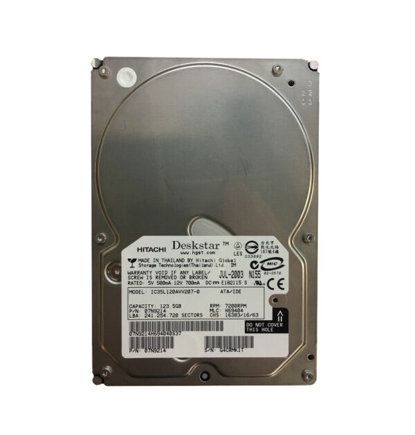 07N9214 - Hitachi Deskstar 180GXP Series 120GB 7200RPM IDE Ultra ATA/100 (ATA-6) 2MB Cache 3.5-inch Hard Drive