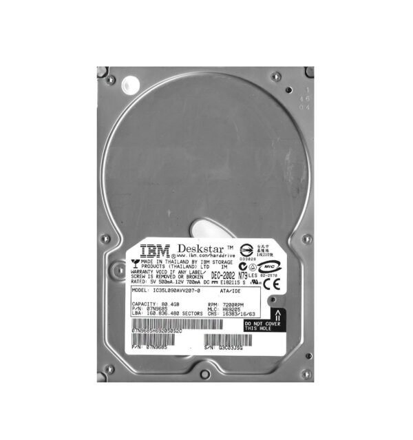 07N9685 - Hitachi Deskstar 180GXP Series 80GB 7200RPM IDE Ultra ATA/100 (ATA-6) 2MB Cache 3.5-inch Hard Drive