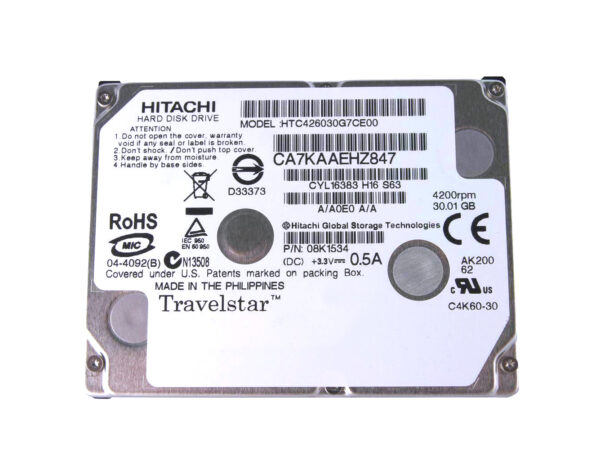 08K1534 - Hitachi Travelstar C4K60 Series 30GB 4200RPM IDE Ultra ATA/100 (ATA-6) 2MB Cache 1.8-inch Hard Drive