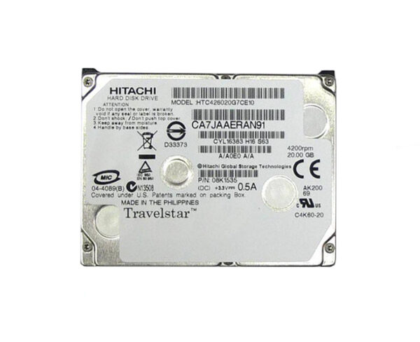 08K1535 - HGST Travelstar C4K60 Series 20GB 4200RPM IDE Ultra ATA/100 (ATA-6) 2MB Cache ZIF 1.8-inch Hard Drive