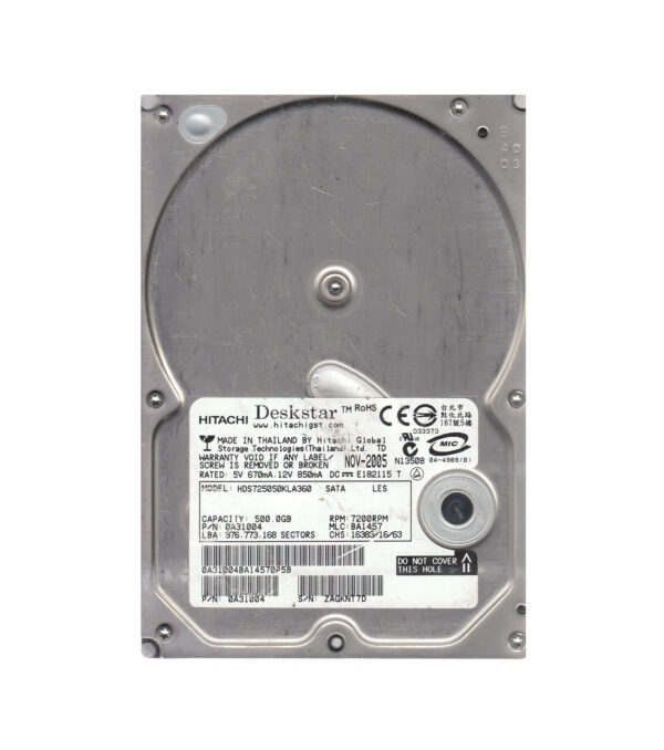 0A31004 - Hitachi Deskstar 7K500 Series 500GB 7200RPM SATA 3Gb/s 16MB Cache 3.5-inch Hard Drive
