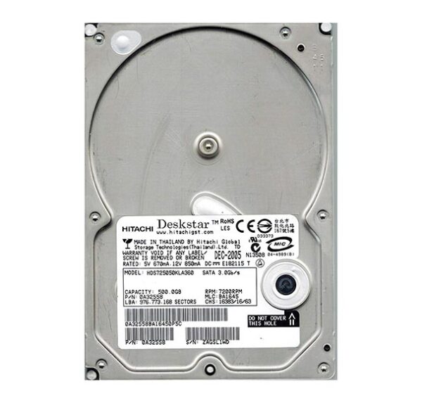 0A32558 - Hitachi Deskstar 7K500 Series 500GB 7200RPM SATA 3Gb/s 16MB Cache 3.5-inch Hard Drive