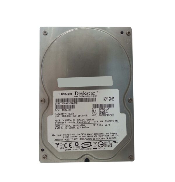 0A32727 - Hitachi Deskstar 7K160 Series 80GB 7200RPM SATA 3Gb/s 8MB Cache 3.5-inch Hard Drive