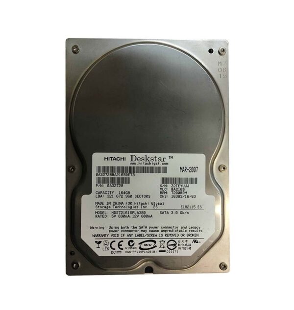 0A32728 - Hitachi Deskstar 7K160 Series 160GB 7200RPM SATA 3Gb/s 8MB Cache 3.5-inch Hard Drive
