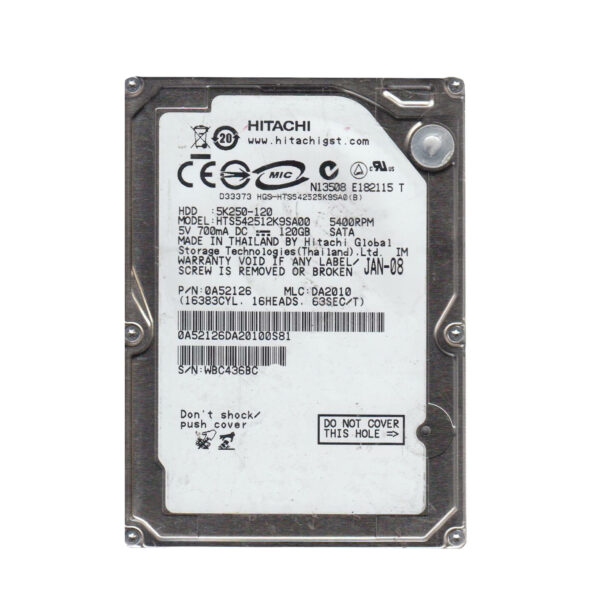 0A52126 - Hitachi Travelstar 5K250 Series 120GB 5400RPM SATA 1.5Gb/s 8MB Cache 7-Pin 2.5-inch Hard Drive