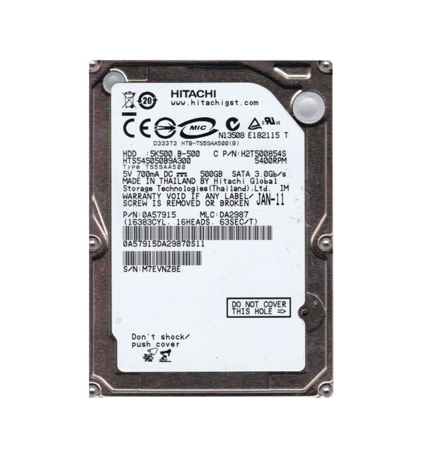 0A57915 - Hitachi Travelstar 5K500.B Series 500GB 5400RPM SATA 3Gb/s 8MB Cache 2.5-Inch Hard Drive