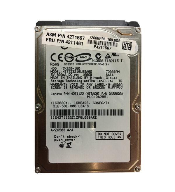 0A58903 - Hitachi Travelstar 7K320 Series 160GB 7200RPM SATA 1.5Gb/s 16MB Cache (512) 2.5-inch Hard Drive