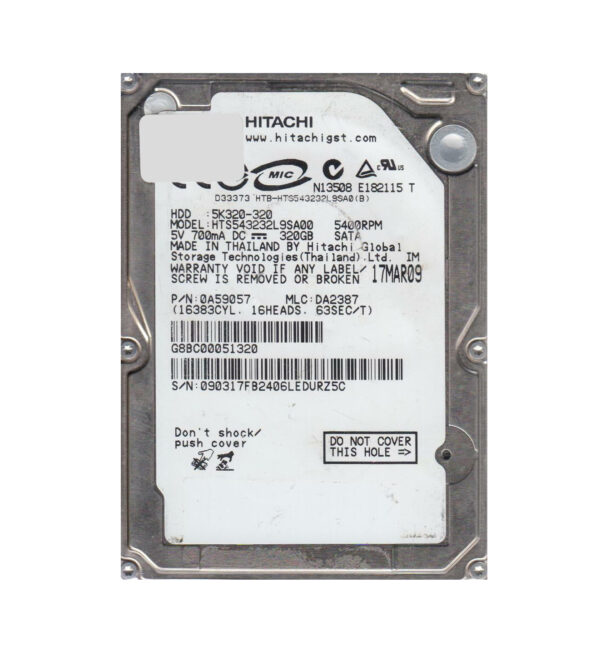 0A59057 - Hitachi Travelstar 5K320 Series 320GB 5400RPM SATA 1.5Gb/s 8MB Cache (512) 2.5-inch Hard Drive