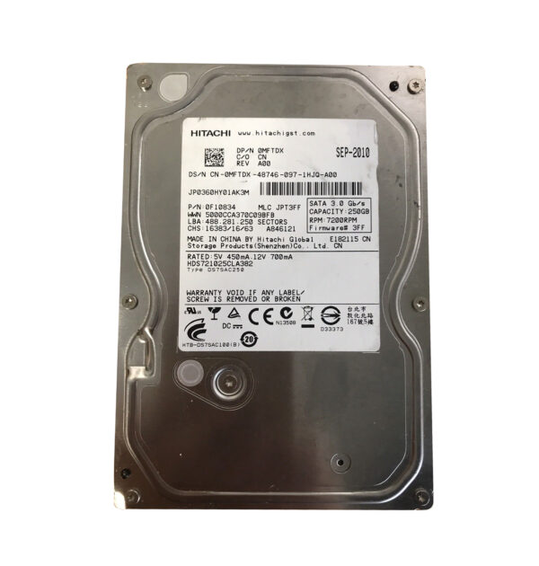 0F10834 - HGST Deskstar 7K1000.C Series 250GB 7200RPM SATA 3Gb/s 8MB Cache 3.5-inch Hard Drive