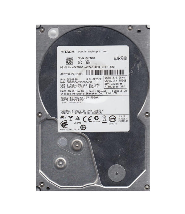 0F10838 - HGST Deskstar 7K1000.C Series 750GB 7200RPM SATA 3Gb/s 32MB Cache 3.5-inch Hard Drive