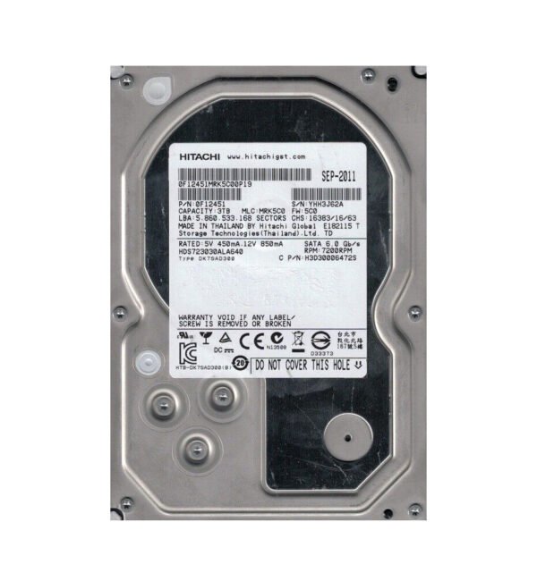 0F12451 - Hitachi Deskstar 7K3000 Series 3TB 7200RPM SATA 6Gb/s 64MB Cache (512) 3.5-inch Hard Drive