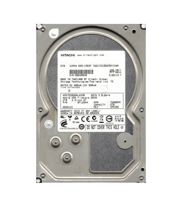 0F12944 - Hitachi Deskstar 7K2000 Series 2TB 7200RPM SATA 3Gb/s 32MB Cache 7-Pin 3.5-inch Hard Drive