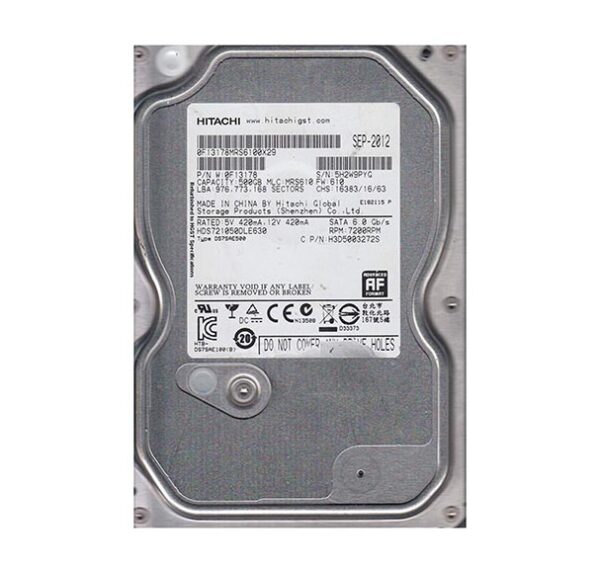 0F13178 - Hitachi Deskstar 7K1000.D Series 500GB 7200RPM SATA 6Gb/s 32MB Cache (512e) 3.5-Inch Hard Drive
