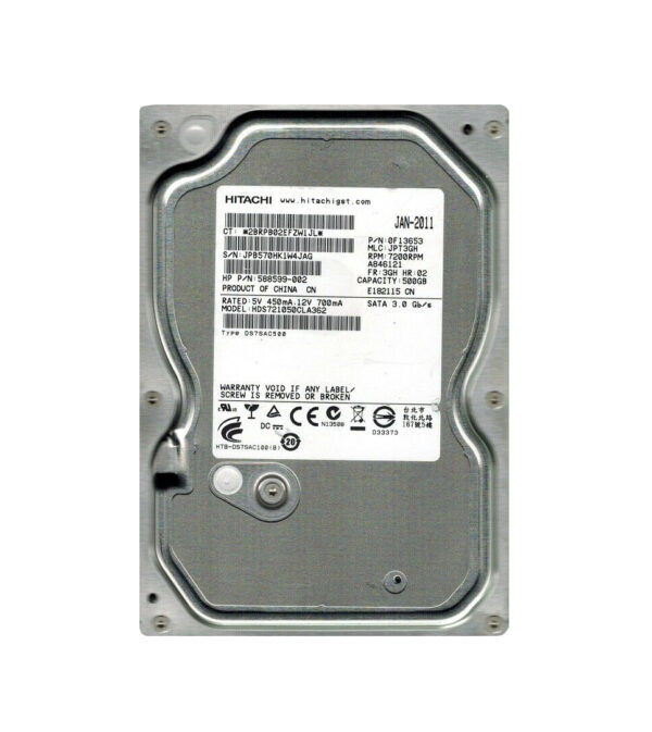 0F13653 - HGST Deskstar 7K1000.C Series 500GB 7200RPM SATA 3Gb/s 16MB Cache 3.5-inch Hard Drive