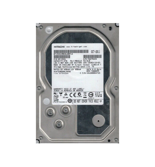 0F15331 - HGST Ultrastar 7K3000 Series 2TB 7200RPM SATA 6Gb/s 64MB Cache 512e 3.5-inch Enterprise Hard Drive