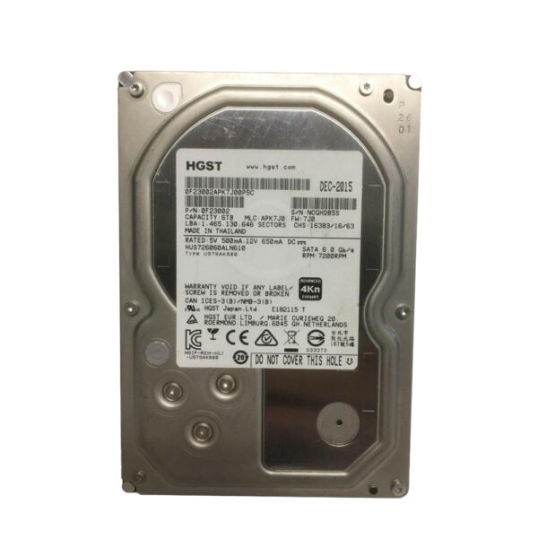0F23002 - HGST Ultrastar 7K6000 Series 6TB 7200RPM SATA 6Gb/s 128MB Cache 4Kn (Instant Secure Erase) 3.5-inch Hard Drive
