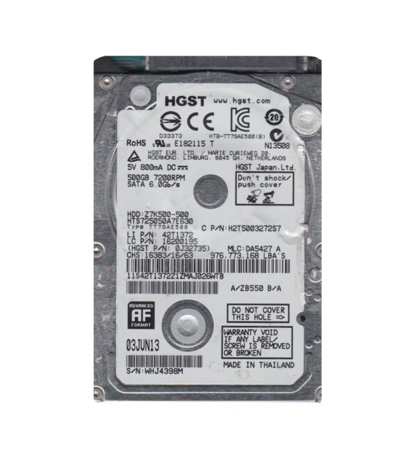 0J32735 - HGST Travelstar Z7K500 Series 500GB 7200RPM SATA 6Gb/s 32MB Cache 512e 2.5-Inch Hard Drive
