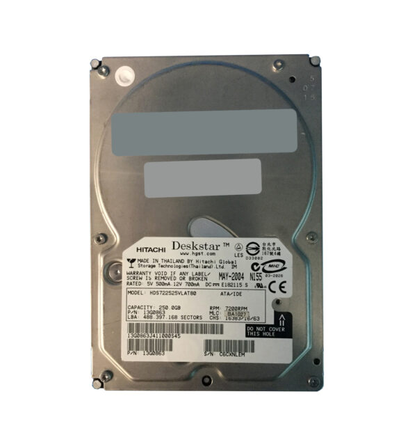 13G0863 - Hitachi Deskstar 7K250 Series 250GB 7200RPM IDE Ultra ATA/100 (ATA-6) 8MB Cache 3.5-inch Hard Drive
