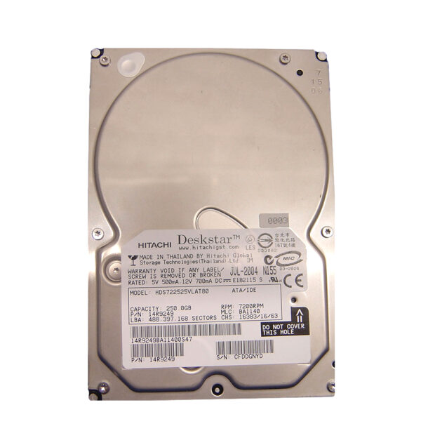 14R9249 - Hitachi Deskstar 250GB 7200RPM ATA-100 8MB Cache 3.5-inch Hard Drive
