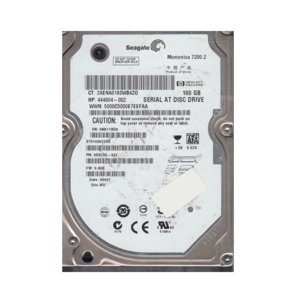 9S513G-021 - Seagate Momentus 7200.2 Series 160GB 7200RPM SATA 3Gb/s 8MB Cache (CE) 2.5-Inch Hard Drive