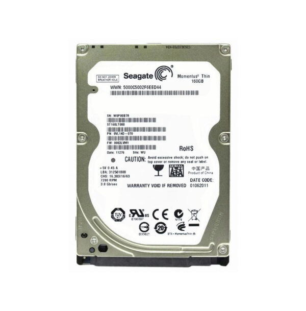 9VL14D-070 - Seagate 160GB 7200RPM SATA 6Gb/s 16MB Cache 2.5-inch Hard Drive