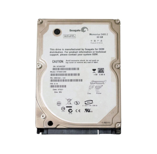 9W3182-141 - Seagate Momentus 5400.2 Series 60GB 5400RPM SATA 1.5Gb/s NCQ 8MB Cache (512) 2.5-Inch Hard Drive