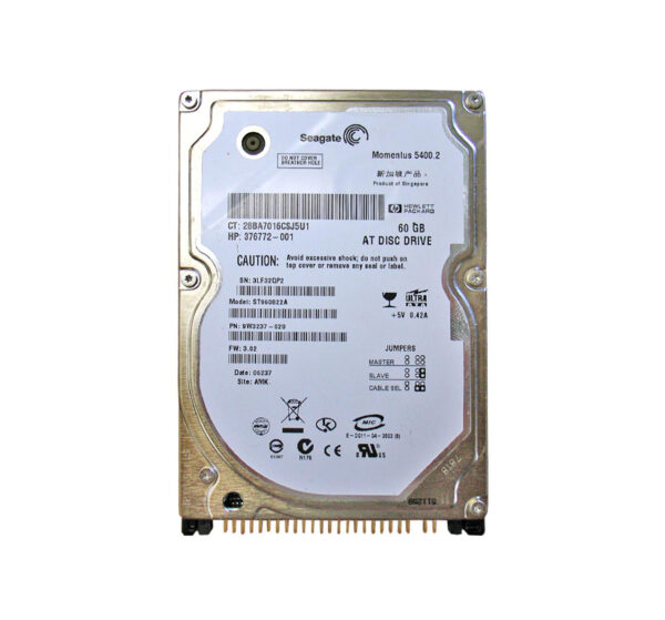 9W3237-020 - Seagate Momentus 5400.2 Series 60GB 5400RPM IDE Ultra ATA/100 (ATA-6) 8MB Cache (CE) 2.5-Inch Hard Drive