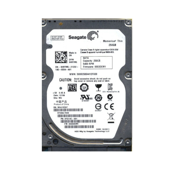 9YG14C-031 - Seagate Momentus Thin 250GB 5400RPM SATA 3Gb/s 16MB Cache (CE) 2.5-Inch Hard Drive
