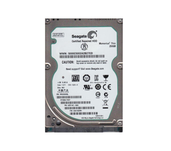 9ZV14C-500 - Seagate Momentus Thin 250GB 7200RPM SATA 3Gb/s NCQ 16MB Cache (CE) 2.5-Inch Hard Drive