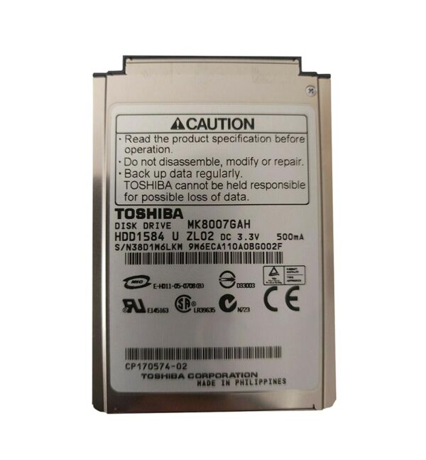 HDD1584 - Toshiba 80GB 4200RPM IDE Ultra ATA/100 (ATA-6) 2MB Cache 1.8-Inch Hard Drive