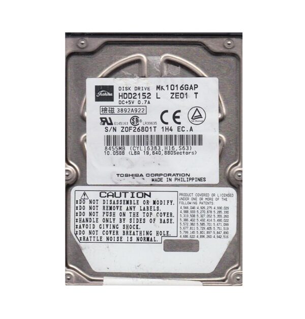 HDD2152 - Toshiba 10GB 4200RPM IDE Ultra ATA/66 (ATA-5) 1MB Cache 2.5-Inch Hard Drive