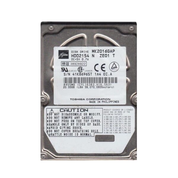 HDD2154 - Toshiba 20GB 4200RPM IDE Ultra ATA/66 (ATA-5) 1MB Cache 2.5-Inch Hard Drive