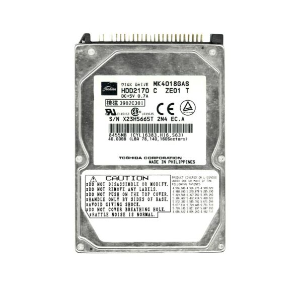 HDD2170 - Toshiba 40GB 4200RPM IDE Ultra ATA/100 (ATA-6) 2MB Cache 2.5-Inch Hard Drive