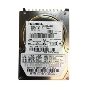 HDD2191 - Toshiba 80GB 5400RPM IDE Ultra ATA/100 (ATA-6) 16MB Cache 2.5-Inch Hard Drive